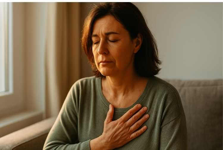 Symbolbild für Resilienz-Geheimnisse: Eine Frau in achtsamer Haltung zeigt innere Stärke und emotionale Ausrichtung - zentrales Thema des Artikels